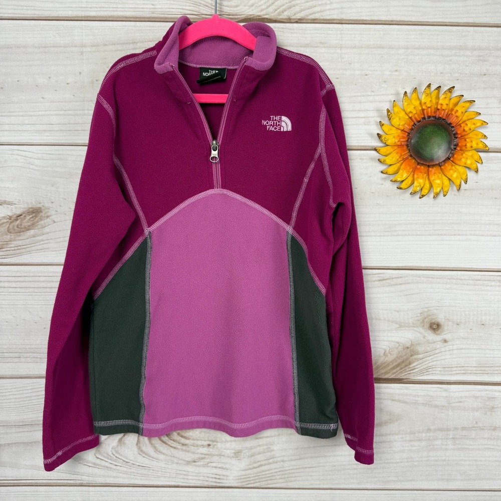 The North Face Girls Fleece Pullover Jacket Purple Gray‎ Size M (10/12)